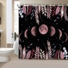 ZWSMZW Moon Phase Shower Curtain Moonlit Garden Boho Floral Starry