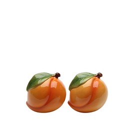 CG 20835 2.25" Painted Peaches with Leaves Salt and Pepper Shaker Set