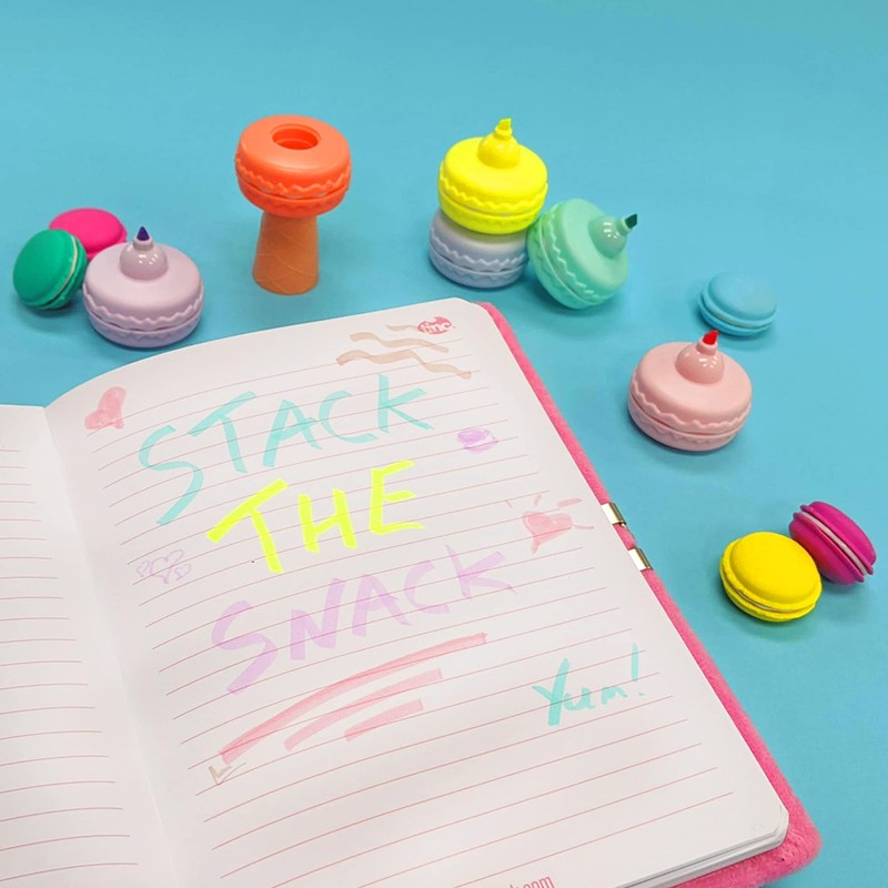 Tinc Novelty Macaroon Stacking School Highlighter - Set of 5,