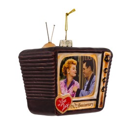 I Love Lucy Kurt Adler Glass TV Ornament, Anniversary