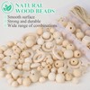 FINEASY Pack of 165 Wooden Beads Wooden Rings Set, Wooden
