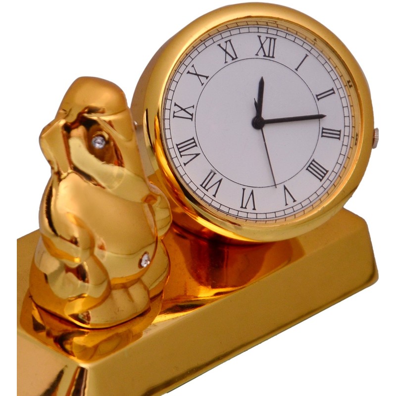 Purpledip Table Clock with Ganesha, Corporate Gift, Indian gift option