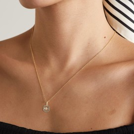 GAVU Gold-Plated Sterling Silver 925 Women's Necklace with Black Zirconia and Small Evil Eye Pendant, Cubic Zirconia, Cubic Zirconia