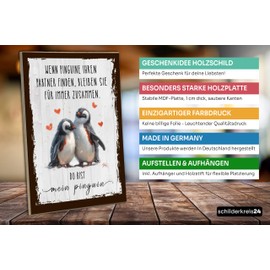 schilderkreis24 - You're My Penguin Wooden Sign - Romantic Couple Gift for Valentine's Day & Anniversaries