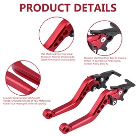 MUNEFE Brake Lever, Motorcycle Brake Lever, Aluminum Motorcycle Scooter Conversion Disc Brake Lever for Most Motorcycles(red)