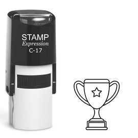 stampexpression - Trophy with Star Outline Self Inking Rubber Stamp - Black Ink (A-63296)