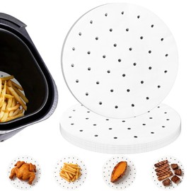 Numola Air Fryer Parchment Paper Liners, 8 Inch Disposable Papers Liner for 3.5-6QT Baking, 100 Pcs Pre-cut Air Fryer Paper, Non-stick Steamer Liner for Microwave, Steaming Basket