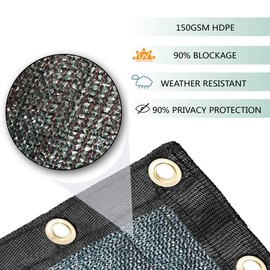 Sunnykud Fence Privacy Screen 6'x25' Heavy Duty Fencing Mesh Shade Net Cover for Outdoor Yard Garden - Dark Green