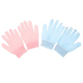WOONEKY Body Brush Gloves Glove 2 Pairs of Bathing Gloves for Spa Exfoliating Glove Set for Dry Oily Rough Skin