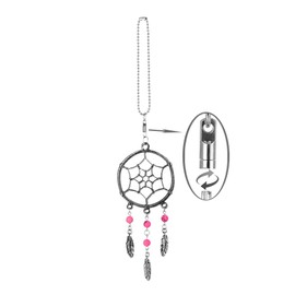 YYJFF Dream Catchers Car Charm Rotatable Handmade Pendant with Rose Red Colors Beads
