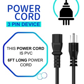 MDCGPower 6ft/1.8m UL Listed AC in Power Cord Outlet Socket Cable Plug Lead Compatible with Primera Bravo Disc Publisher Pro BravoPro CD Copier Label Printer