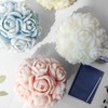 JDH 2 PCS Rose Ball Round Candle Mold 3D Rose