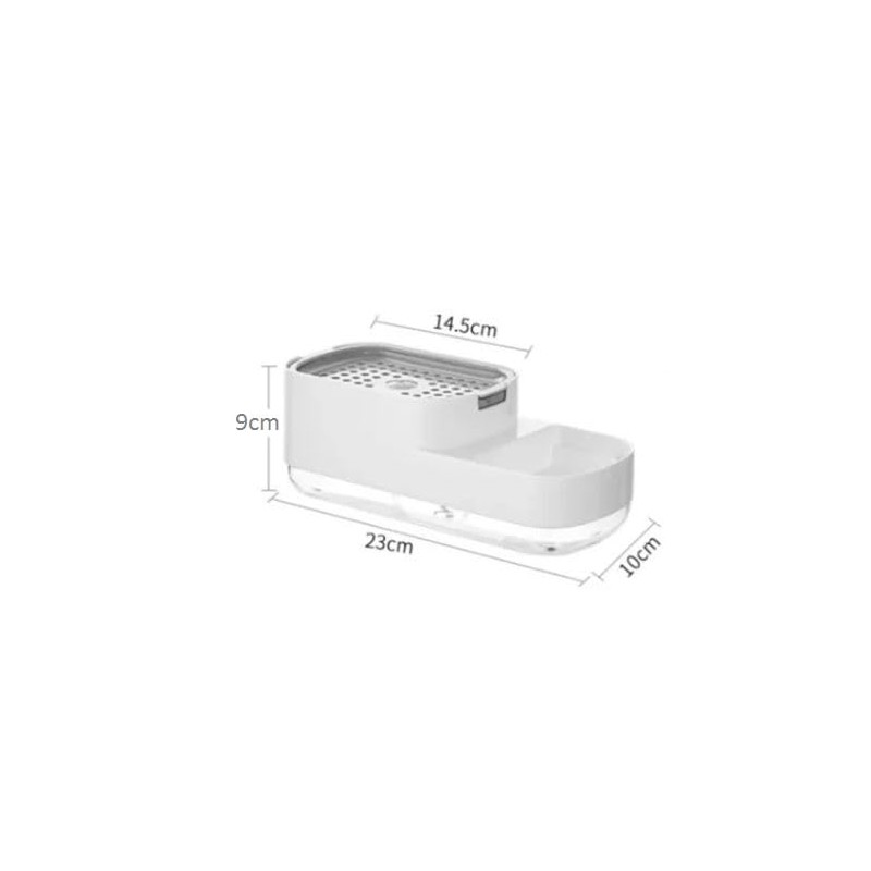 Dishwashing Liquid Soap Dispenser with Pump, Sponge Holder & Metal