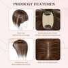 TANJET Hair Toppers for Women, Dark Blonde# Clip in Real