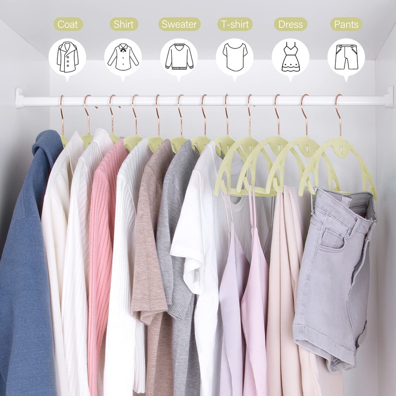 IEOKE Velvet Clothes Hangers, 50 Pack No Shoulder Bumps Ultra