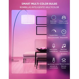 WOWLUMEN Smart Light Bulbs, 2700K-6500K Dimmable & Color Changing A19 LED Bulb, Works with Alexa Siri Google Home, 2.4GHz WiFi, RGBCW Light Bulb with App Voice Control, Timer & Group Control, 2 Pack