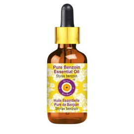 Deve Herbes Pure Benzoin Essential Oil (Styrax benzoin) with Glass Dropper Natural Therapeutic Grade Steam Distilled 50ml (1.69 oz)