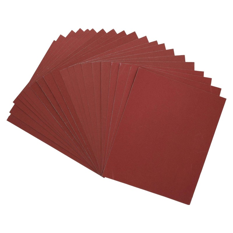 20pc Assorted Wet And Dry Sandpaper Sheets For Metal Plastic