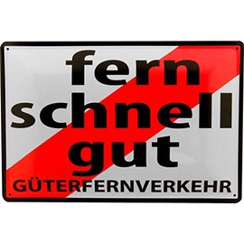 Tin Sign Tin Sign 20 x 30 cm Fern Schnell Gut Güter FernVerkehr BGL BDF 1964 Truck Freight Forwarding Logistics Decoration for Pub Bar Garden Garage Workshop Hobby Party Room Rasthof