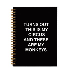OXW Funny Office Gifts Notebook Journal, Gag Fun Gifts for Coworker Boss Colleague Employee Adults Friends Women Men, This Is My Circus These Are My Monkeys, Snarky Gift, Spiral Notebook 5.5 x 8.3