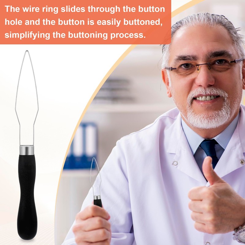 STSTR Easy Button Hook, Steel Button Helper Tool for Elderly,