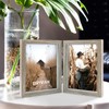 ORIVAN Double 5x7 Picture Frame Hinged Frame Vertical MDF Wood