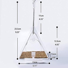 TopHomer Window Bird Feeder, Clear Acrylic Birdfeeders Windowsill Strong Suction Cups Hanging Birdwatching For Small Birds Feeder (Type C)