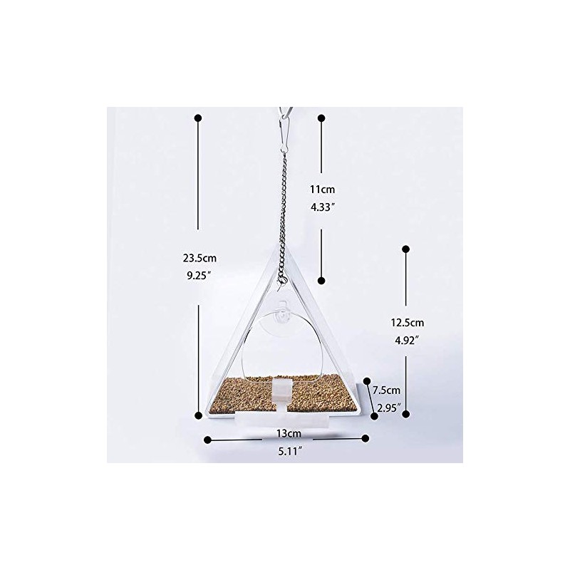 TopHomer Window Bird Feeder, Clear Acrylic Birdfeeders Windowsill Strong Suction