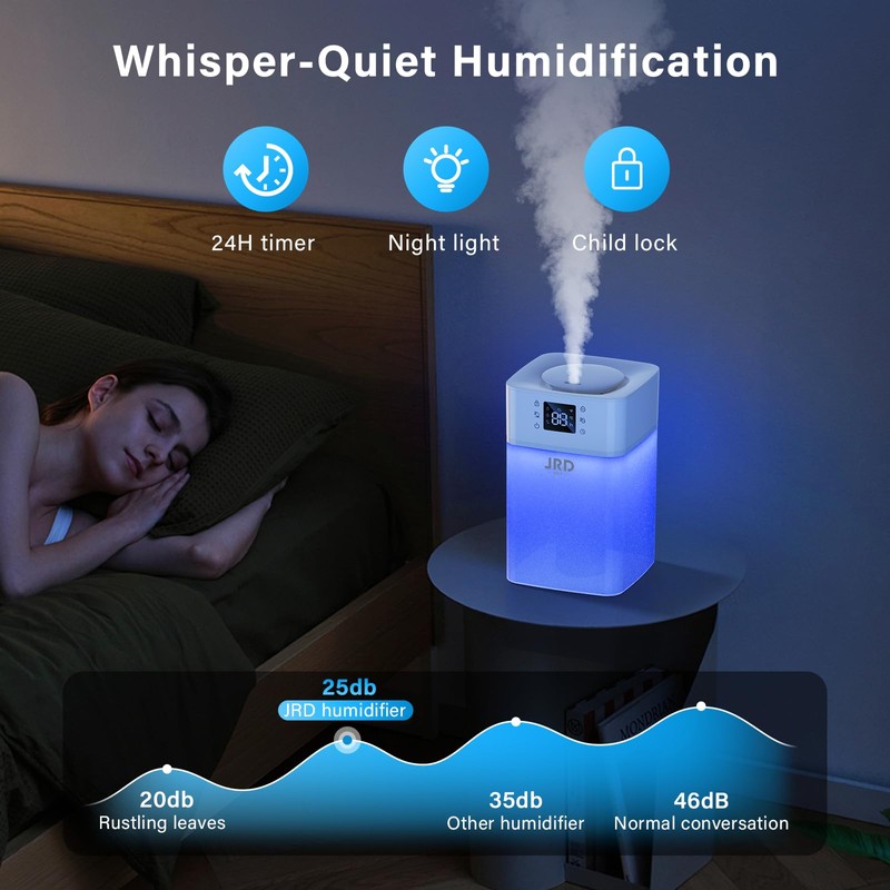 JRD 4L Humidifiers for Bedroom, Cool Mist Humidifier for Large
