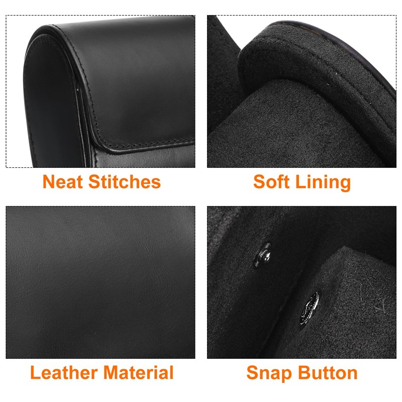 QUARKZMAN Watch Roll Travel Case Single Space Portable Leather Storage