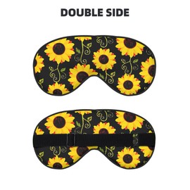 BREAUX Stylish Floral Sunflower print Sleeping Eye Mask, Double Sided Blackout Eye Mask, Travelling Sleeping Mask