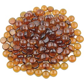 Around 2 Pounds of Decorative Amber Stones Perfect for Aquariums, Vase Fillers, Table Scatter, Scrapbooking and Much More! Beautiful Gems! (Amber Glass Gems)