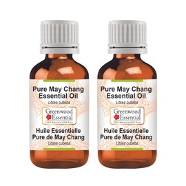 Greenwood Essential Pure May Chang Essential Oil (Litsea cubeba) Steam Distilled (Pack of Two) 100ml X 2 (6.76 oz)