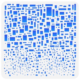FINGERINSPIRE Cubist Stencil 11.8x11.8 inch Media Stencils Plastic Square Rectangle Pattern Reusable Cubist Stencils Digital Data Stencil for Canvas Arts Journaling Scrapbooking Card Making