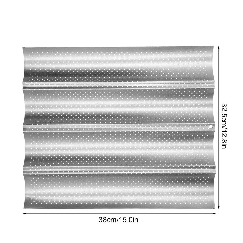 French Bread Pan Thickened Perforated Multi Slot Baguette Baking Pan