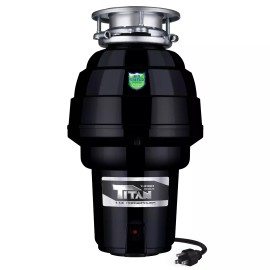 Titan Garbage Disposal, Anti-Jam Food Waste Disposer - 5 Horsepower Options - 3/4 HP Slim-Line