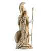 Athena With Owl Medusa Shield Greek Goddess Alabaster Statue Gold