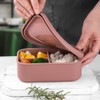 Silicone Bento Lunch Box Portable Reusable 3 Compartment Microwaveable Bento