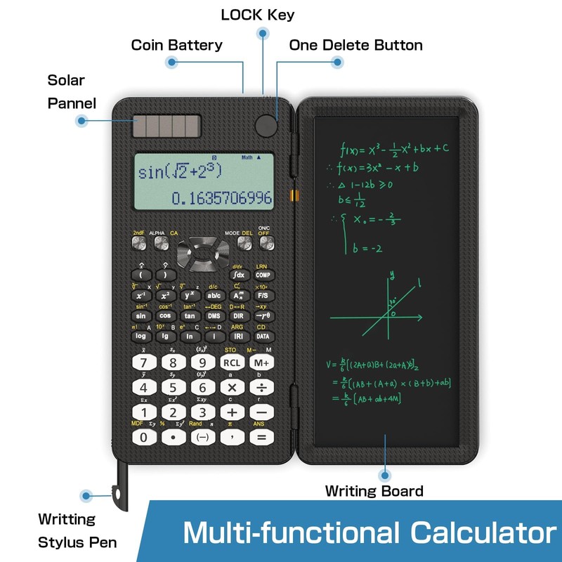 Scientific Calculator for Students with Notepad, ROATEE Middle and High