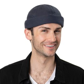 Stetson Delave Organic Cotton Docker Hat for Men, Made in the EU, Made in the EU, Made of 100% Organic Cotton, with UV Protection 40+, Sustainable, Plain Cotton Hat, Spring / Summer, black