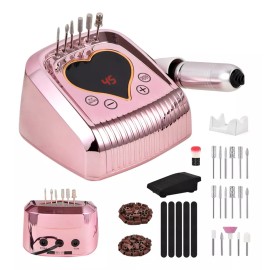 Navamtki Torno Pulidor De Uñas Con Pedal De 45000 Rpm (126 Piezas)