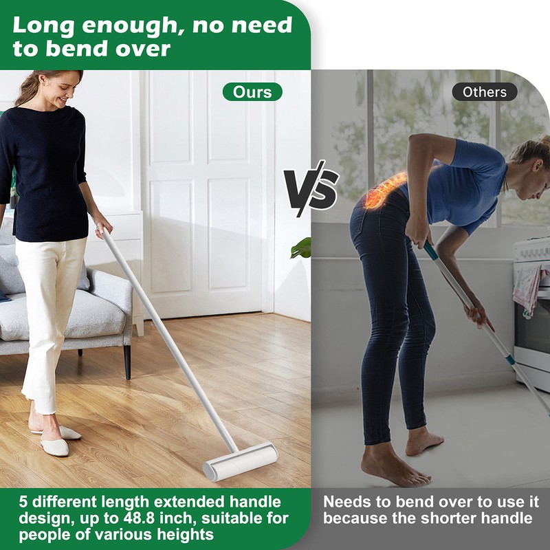 9.5'' Large Lint Roller for Pet Hair with 6 Extendable
