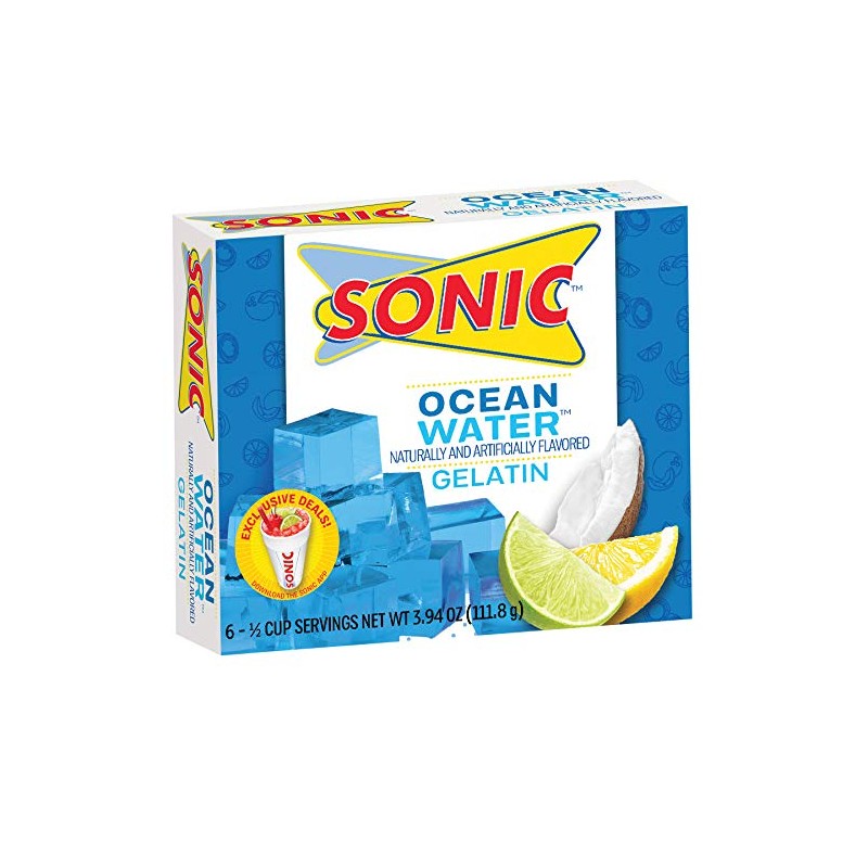 Sonic Gelatin Mix, Ocean Water, 3.94 OZ (Pack of 12)