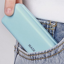 Mini Mask Case (Blue) / Portable Hygiene Mask Storage Case 34ea