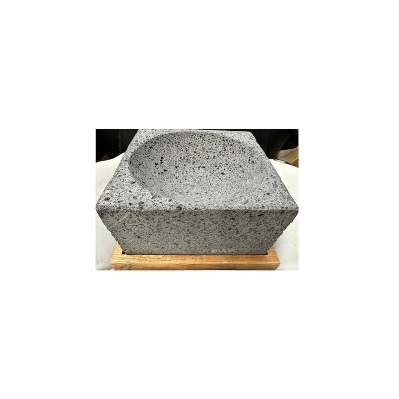 Made in Mexico Guacamole Maker Large 9" Square with Wooden