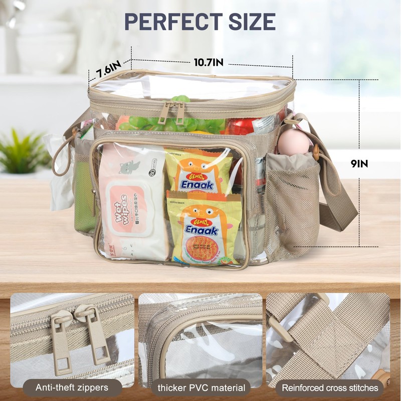 BORMELUN Clear lunch bag for work correctional officer Plastic Concerts
