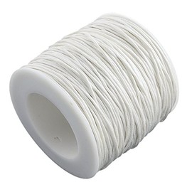 CABODYALS 91.4M 1mm White Waxed Cotton Cord Smooth Soft Macrame Beading String Round Wax Thread Cords Bulk Rolls with Spool for Sewing Making Bracelet Jewellery Knotting Quilting Diy Art Decor Crafts