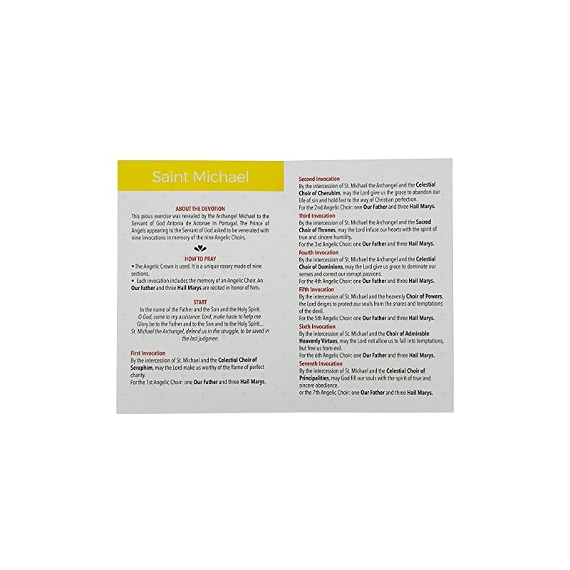 Saint Michael Devotional Prayer Kit | Round Glass Beads |