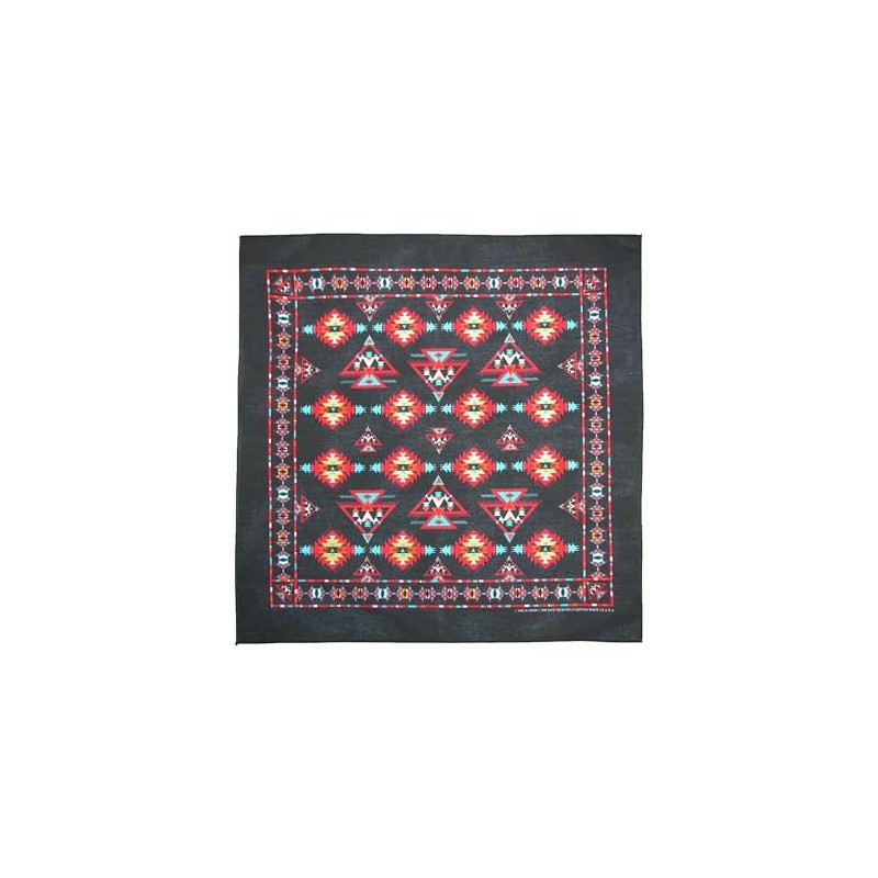 CTM® Apache Southwest Print Bandana, Black