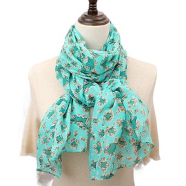 FAIRYGATE Scarves for Women UK Chiffon Shawls Floral Printed Head Wraps Elegant Scarfs for Womens Lightweight Ladies Long Scarfs Soft Shawl Stylish Beach Wrap X021